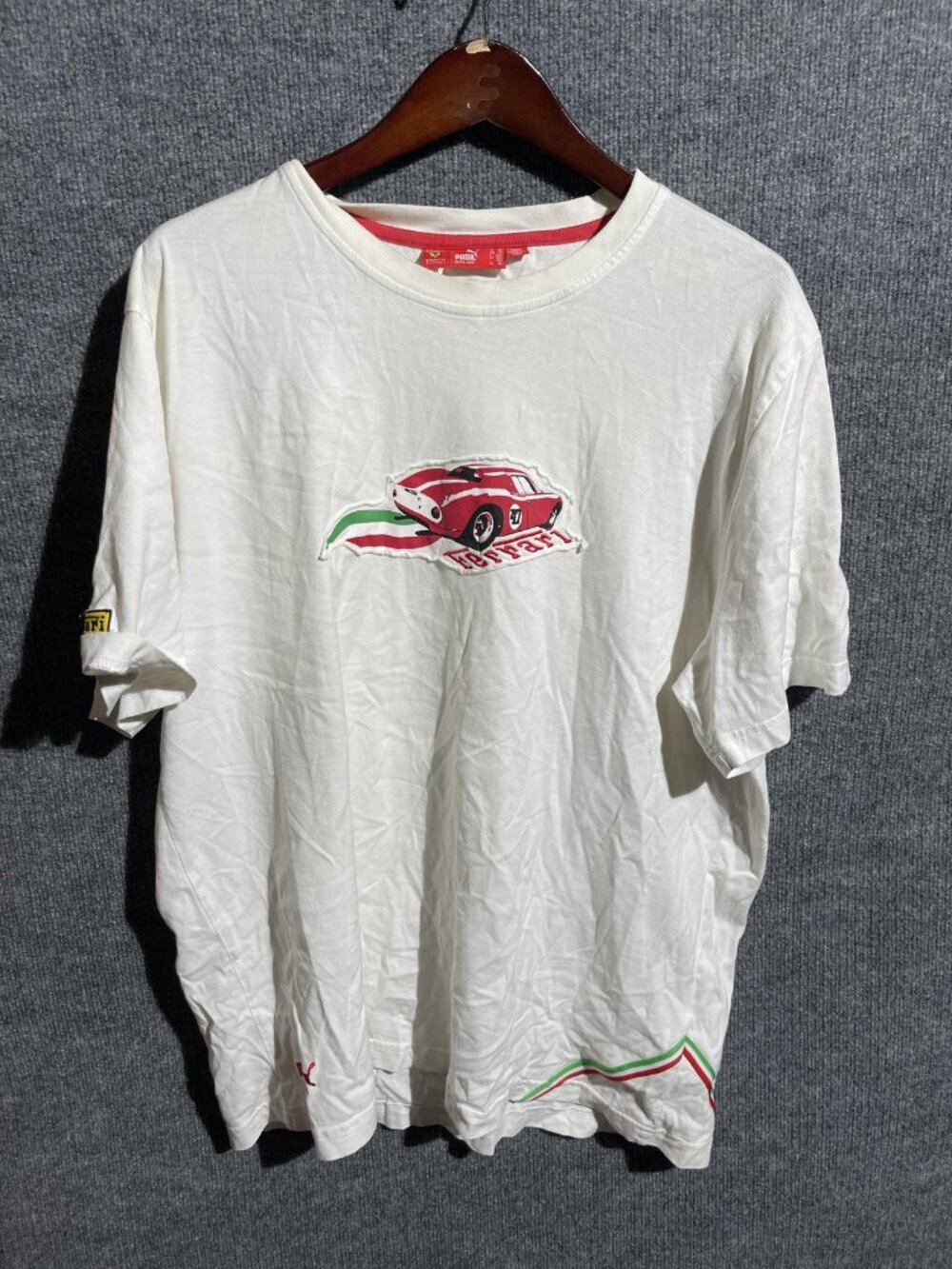 Ferrari Shirt Mens XXL White Scuderia Racing Car Graphic Puma F1 Formula 1